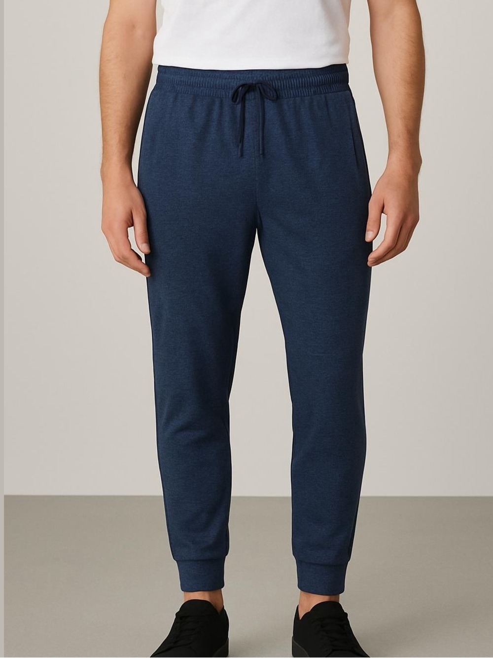 NOBULL men’s jogger style lounge pants lightweight heathered navy blue sz medium